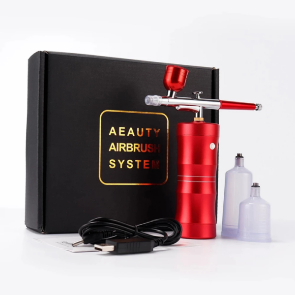 Többfunkciós airbrush légkefe szórópisztoly kompresszor készlet smink- és körömdizájn arc gőzölő művészi festéshez torta spray