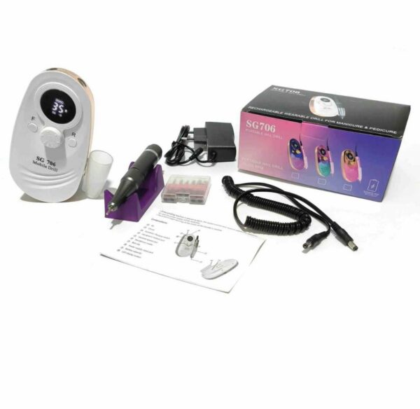 Újratölthető elektromos körömcsiszoló gép SG-706 - Image 2