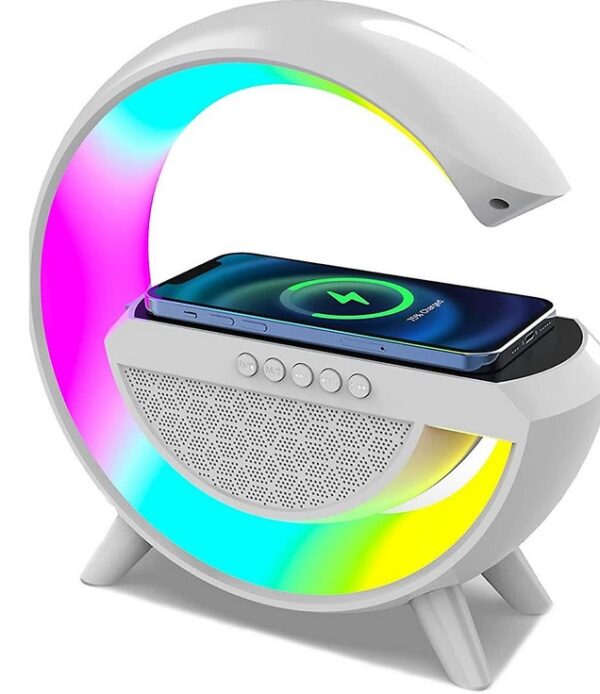 Bluetooth hangszóró RGB LED lámpa vezeték nélküli gyorstöltő - Image 2