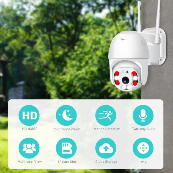 Kültéri és beltéri smart vezeték nélküli HD WIFI IP kamera 360° - Image 2