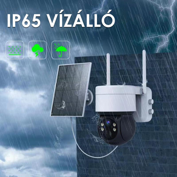 Vezeték nélküli napelemes éjjellátó wifi kamera - Image 4