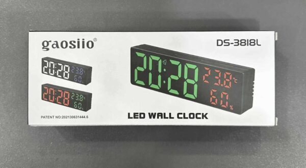 Digitális óra hőmérséklet és páratartalom kijelzéssel kettős ébresztő funkció DS-3818L - Image 5
