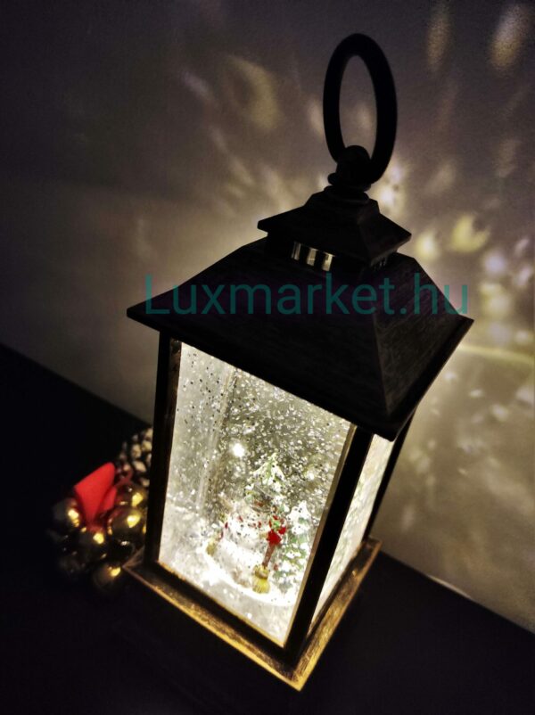 Karácsonyi LED lámpás zenél világít hóesést imitál 23 cm hóember motívummal - Image 7